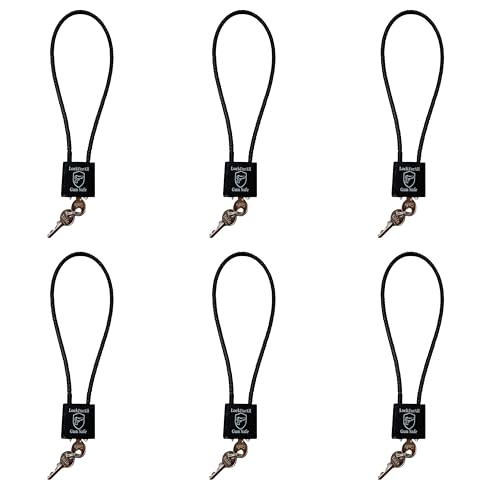 Cable Gun Locks with Keys Hunting Sports- Keyed Alike 15" Cable Gun Safe Lock CA DOJ Approved for Pistols, Handguns, Rifles, and Shotguns, Home, Storage Firearm Locking and Safety - color: Black, size: 6 Pack