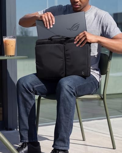 tomtoc 360° Protective Laptop Shoulder Bag compatible with The New Razer Blade Pro 17, HP Envy Laptop 17 Inch, Dell Inspiron 17 3000, ASUS ROG Zephyrus S 17.3 Inch, Notebook Bag with Accessory Pocket - color: Premium Black, size: 17-17.3 Inch