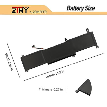 L19C3PF1 L19M3PF1 Laptop Battery for Lenovo ThinkBook 14-IIL 14-IML 15-IIL | 15-IML, ThinkBook 14 15 2020 G1 Gen 1 Series L19C3PF9 L19D3PF1 L19D3PF2 L19L3PF1 L19L3PF8 L19M3PF2 11.4V 45Wh - size: 12.2*3.5*0.24 inch L20M3PF0