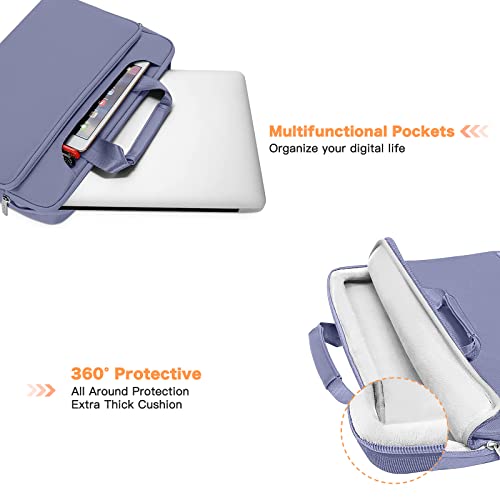 MOSISO 360 Protective Laptop Bag 15.6 inch, 15-16 inch Computer Bag Compatible with MacBook Air 15 inch/Pro 16 inch, HP,Dell,Lenovo,Asus,Notebook, Laptop Carrying Case with Strap&Handle, Lavender Gray - color: Lavender Gray, size: 16 inch
