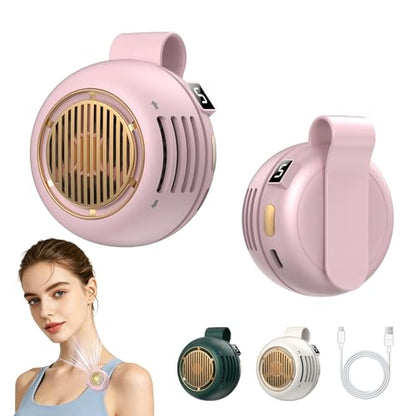 Ultra Light Mini Clip-On Fan, Quiet Operation Personal Fan with 360° Rotation and LED Speed Display, 5 Speed Levels Freely Switch from Gentle Breeze to Strong Airflow for Stroller Travel Office - color: pink