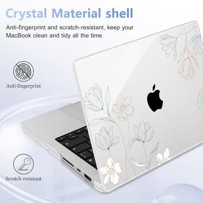 May Chen for 2026 MacBook Pro 14-inch M5 M4 M3 M2 M1 Pro/Max Chip, Release 2026 2025-2021, Model A3427 A3426 A3434 A3112 A3401 A3185, Plastic Hard Shell with Keyboard Cover, Floral - color: Floral
