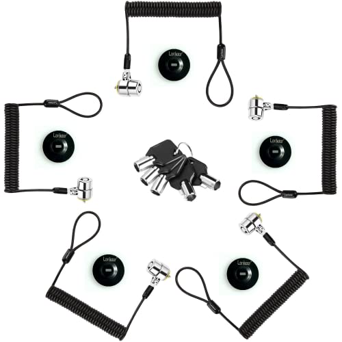 Security Retractable Cable Lock Portable Keyed Laptop Lock 5 Keys 8Ft for Monitors, Laptops, MacBooks, Tablets, iPad,Mac mini,(5 Pack Keyed Alike) - color: 5 Pack Keyed Alike