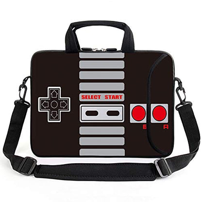 AMARY 14" 15" 15.4" 15.6" laptop sleeve chromebook case adjustable shoulder strap with handle accessory pocket for men women (Games) - color: Games