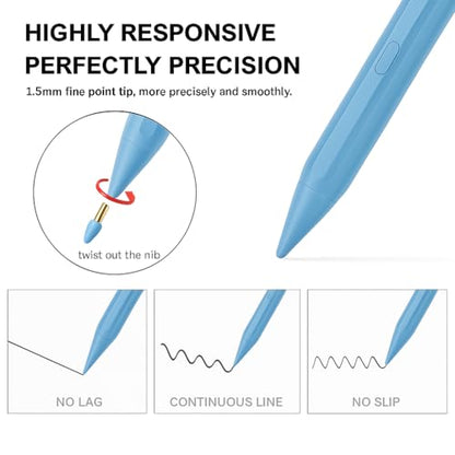 Stylus Pen for iPad Pencil 11th&10th,Pencil with Palm Rejection Tilt Sensitivity,Apple Pen 2018-2025 for Apple iPad A16/11/10/9/8/7/6th,Pro 12.9"/11"/13" M5/M4,Air M3/M2/5/4/3,Mini A17/6th/5th-Blue - color: Blue