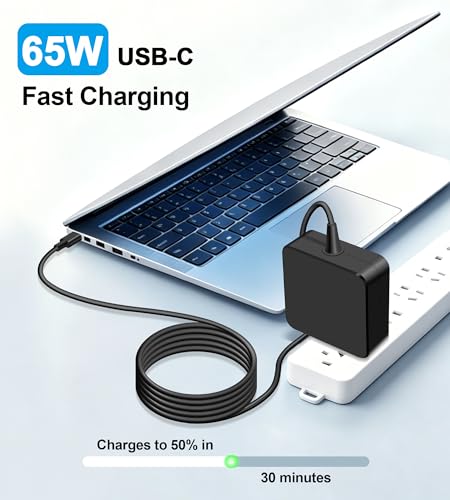 65W USB C Charger Compatible with Lenovo ASUS Laptop Computer Charger | Compatible with Asus ZenBook/Chromebook, HP Spectre, Lenovo Thinkpad/Yoga, Acer Chromebook, Huawei Matebook Universal Charger