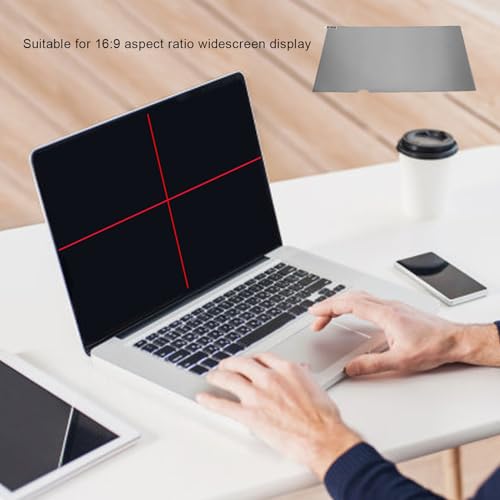 Zunate 14 Inch Laptop Privacy Screen Filter, 16:9 Anti Blue Light Anti Glare Film for Widescreen Display Eye Strain Reduction Scratch Guard