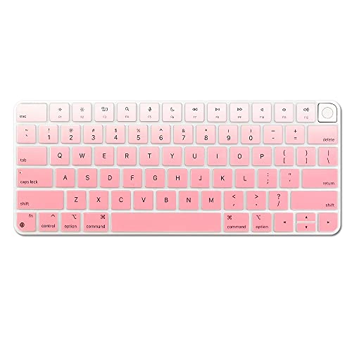 ProElife Keyboard Cover for Apple Magic Keyboard 3 with Touch ID A3118 | Ombre Pink, Non-interference Design for ID Key, Dust-proof, Silicone Protective Skin, Precision Molded, Washable & Reusable - color: Ombre Pink