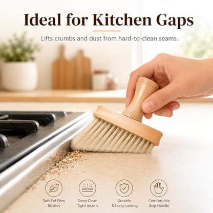 Groove Cleaning Brush - 5.31 Inch Soft Detail Brush for Keyboard Window Tracks, Laptop, Desk Seams, Kitchen Gaps & Household Dusting, Narrow Gap Cleaning Tool for Home, Office & Hotel