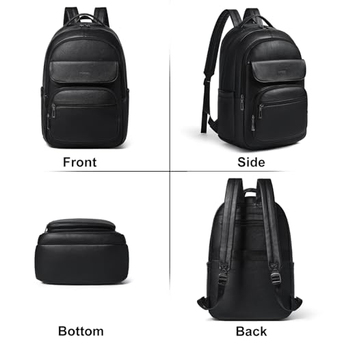Leresas Backpack Purse for Women Mens Work Travel Teacher Back Pack Laptop Business Vegan Leather Backpack Fashion College Computer Bag Black - color: Black