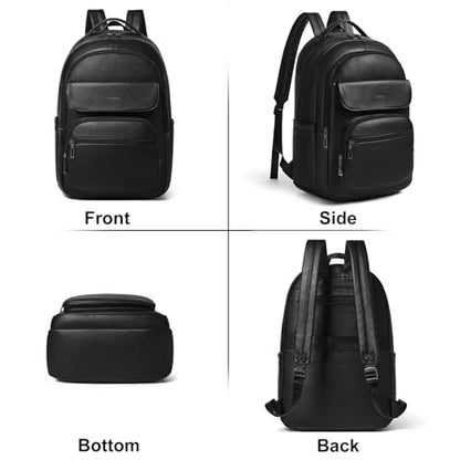 Leresas Backpack Purse for Women Mens Work Travel Teacher Back Pack Laptop Business Vegan Leather Backpack Fashion College Computer Bag Black - color: Black