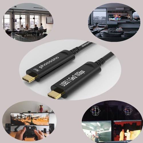 UL CMP Plenum Rated USB C to C Fiber Optical 3.1Cable 10Gbps 30M Compatible with Microsoft Azure Logitech Camera Aver &Vaddio & Barco ClickShare Touch Screen Kinect Intel RealSense - size: CMP C TO C 30M