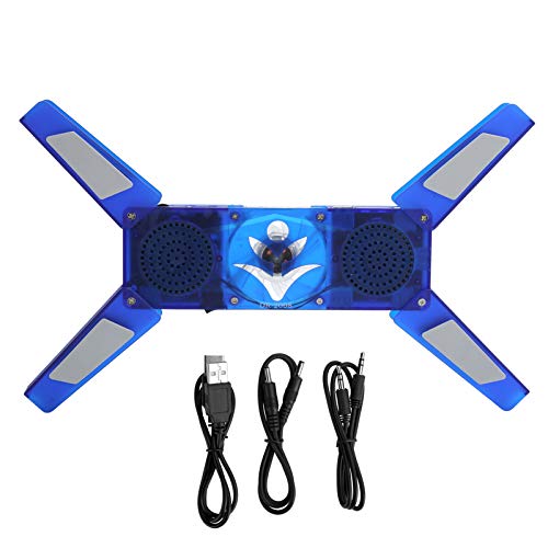 DR - 2008 Foldable Laptop Cooling Pad with USB Hub, Dual Speakers & LED Indicator, Low Noise 500–2500 RPM Fan, Adjustable Height for 13–17 Inch Laptops, ABS Construction