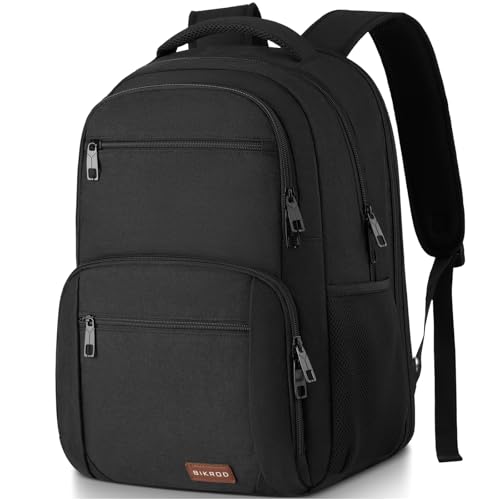 BIKROD Backpack for Men and Women, School Backpacks for Teen Boys Water Resistant TSA Travel Backpack, Business Anti Theft Sturdy Computer Bag Gifts Fits 15.6 Inch Laptop,Black - color: Black, size: 15.6 Inch