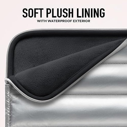 Vandel The Original Puffy Laptop Sleeve 13-14 Inch, Laptop Sleeve for Women | Protective Carrying Case Cover for MacBook Pro 14 in, MacBook Air 13 Inch, iPad Pro 12.9, Dell, Asus, HP - color: g. Shiny Silver