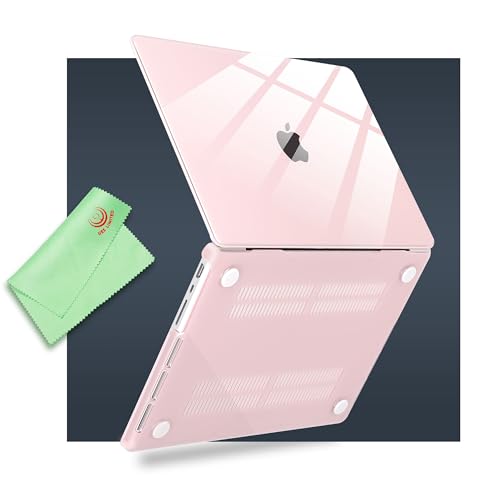 UESWILL for MacBook Pro 14 inch Case M5 M4 M3 M2 M1 A3427 A3426 A3434 A3401 A3185 A3112 A2992 A2918 A2779 A2442 (2021-2026), Glossy See Through Hard Shell Cover + Microfiber Cloth, Jelly Pink - color: Jelly Pink, size: MacBook Pro 14" (M1 M2 M3 M4 M5)