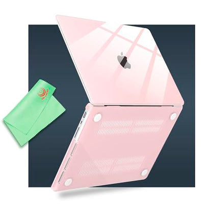 UESWILL for MacBook Pro 14 inch Case M5 M4 M3 M2 M1 A3427 A3426 A3434 A3401 A3185 A3112 A2992 A2918 A2779 A2442 (2021-2026), Glossy See Through Hard Shell Cover + Microfiber Cloth, Jelly Pink - color: Jelly Pink, size: MacBook Pro 14" (M1 M2 M3 M4 M5)