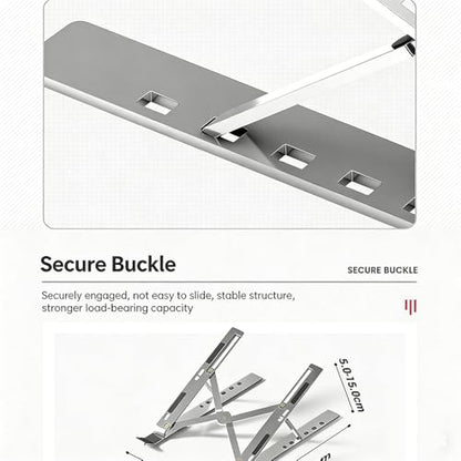 Adjustable Laptop Stand with Locking Buckle, Compatible with 10, 10-16 Inch | Ergonomic Aluminum Riser for Enhanced Cooling and Stability. Compatible with 10-16 Inch Laptops. Use in everyday routines. - color: Abs White
