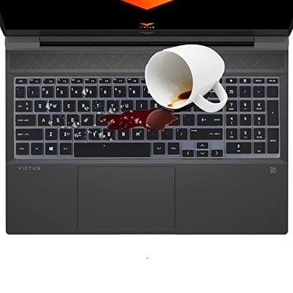 Keyboard Cover for 2026-2023 HP Victus 15 Gaming Laptop 15.6"/Victus 16.1" 15z-fb200/100 15t-fa100 15-fa2013dx 15-fa2082wm 15-fb3001nr 15-fb3093dx fa0033dx 16-d0506la 16-s1023dx 16-r1006ns 16-e0076ax - color: Black