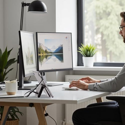 MacBook Pro Docking Station Dual Monitor 4K@60Hz for MacBook Pro/Air M3 Pro/M4/M5, PULWTOP USB C Docking Station Stand Laptop Dock with 2 HDMI, PD, Ethernet, USB A/C 10Gbps, Audio, SD/TF, USB 2.0