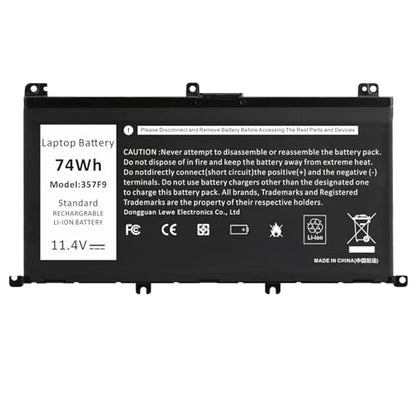 TREE.NB 74Wh New 357F9 Laptop Battery for Dell 15 7000 7559 7567 7566 7759 7557 5577 INS15PD Series P57F P57F003 P65F P65F001 0GFJ6 71JF4 - size: ‎357F9