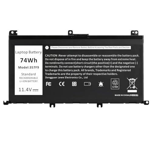 TREE.NB 74Wh New 357F9 Laptop Battery for Dell 15 7000 7559 7567 7566 7759 7557 5577 INS15PD Series P57F P57F003 P65F P65F001 0GFJ6 71JF4 - size: ‎357F9