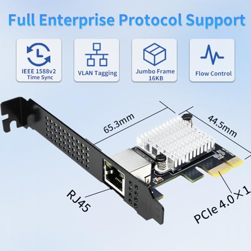 IO CREST Single Port 10 Gigabit Ethernet PCI-e x1 Network Card RTL8127 Chipset - size: 1-Port 10G 8127, style: 10 Gigabit