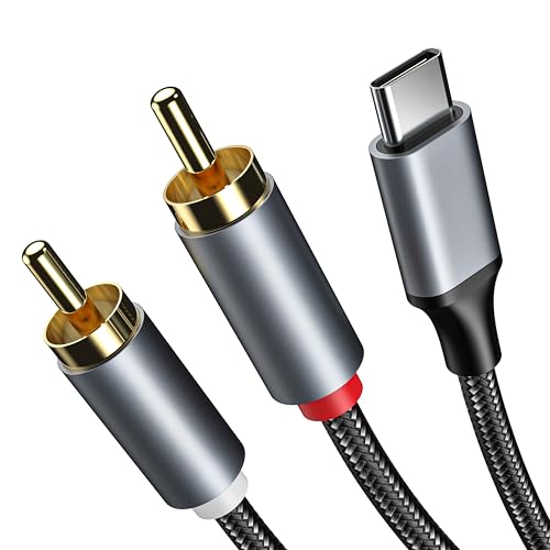 RCA to USB C Cable, USB C to RCA Audio Cable, Hi-Fi USB Type C to 2RCA Male Jack Splitter Auxiliary Cord for iPhone 17/16/15, Samsung Galaxy S26,iPad, Car Stereo, Speaker,Amplifier,Home Theater-3.3FT - size: 3.3 FT RCA to USB C