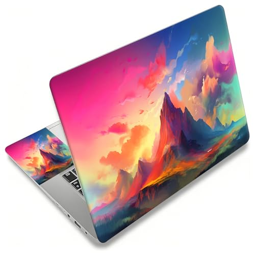 Laptop Skin Sticker Decal, Universal Reusable Vinyl Laptop Cover for 12" 13" 13.3" 14" 15" 15.4" 15.6" Notebook PC, Waterproof Scratch-Resistant with 2 Wrist Pads, Easy to Apply & Remove,Art Mountains - color: Art Mountains