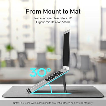 ergounion Laptop Tray for Monitor Arm - VESA Mount 100x100mm, Laptops up to 17.3in & 28.6lbs - Notebook Tray Office Desk Accessories - Black - color: Black