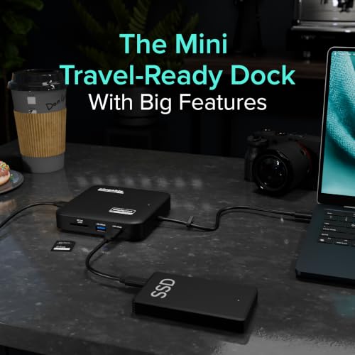Plugable 7-in-1 USB-C DisplayLink Dock – Dual 4K 60Hz HDMI, USB-C & USB-A (10Gbps), SD Card, Gigabit Ethernet, 100W PD Charging – Compatible with macOS & Windows, MacBook Dual Monitor Support