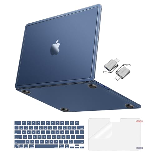 MOSISO Compatible with MacBook Air 13 inch Case M5 M4 M3 M2 2026-2022 | 4 in 1 Kit Anti-Crack&Reinforced Corner Defense Hard Shell for MacBook Air 13.6 Case, A3449 A3240 A3113 A2681, Midnight - color: Midnight