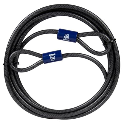 BRINKS - 15 ft x 3/8" Flexible Steel Loop Cable - Heavy Duty Vinyl Wrap for Corrosion Protection