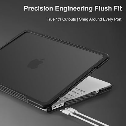 MOSISO Compatible with MacBook Neo Case 13 inch 2026 A3404 A18 Pro Chip | Anti-Crack Cover Protective Hard Shell Case with Shock-Absorbing TPU Bumper, Black - color: Black