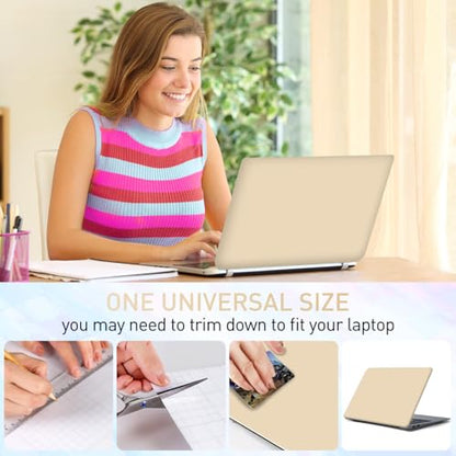 15-15.6 inches Netbook Laptop Skin Sticker Decal Reusable Cover Protector for 11.6 12 13 13.3 14 15 15.4 Notebook Chromebook Easy to Apply and Remove, Scratch-Resistant Waterproof I Apricot Beige - color: Apricot Beige