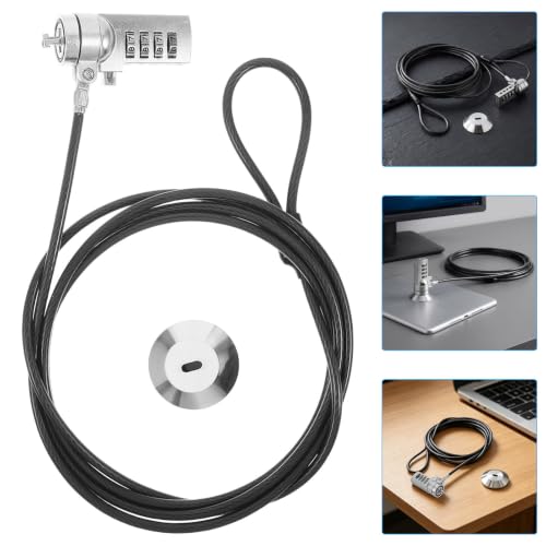 Laptop Security Cable Lock with 4-Digit Combination, Flexible Lightweight Steel and Plastic Construction, 6ft Portable Anti-Theft Lock for Laptop and Electronic Devices at Office