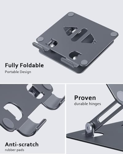 Aoviho Tablet Stand for Desk,Adjustable Tablet Holder, Grey | Stable Aluminum Design, Fits iPad Pro/Air/Mini & Samsung Tablets, Adjustable Viewing, Ideal for Office & Home - color: Grey