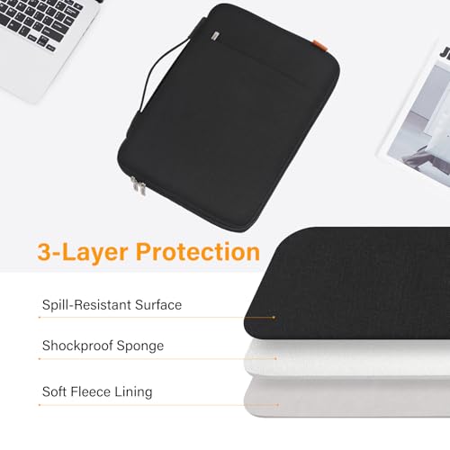 DOMISO 360 Protective Laptop Case 16 inch, 16 inch Laptop Sleeve Compatible with Mac Book Pro 16, Waterproof Computer Cases Bag with Handle,Black - color: Black, size: 16 inch