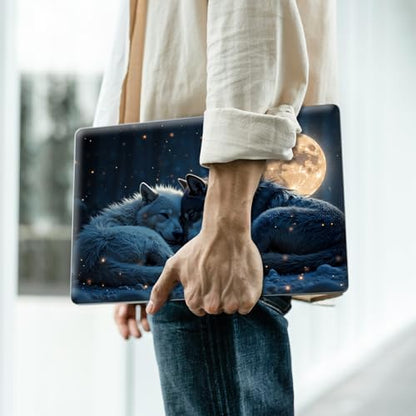 Reusable Universal Laptop Skin Sticker, Cut to Fit for 11.6–15.6 Inch Laptops, Waterproof Protective Film, No-Residue - Lunar Wolves - color: Lunar Wolves