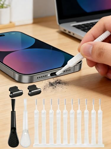 14 Pcs Electronics Cleaning Kit –Cleaning Brushes, Dust Blower, Precision Brushes & Port Tools for Smartphone, Laptop, Keyboard, Speakers, Tablet & Wireless Earbuds