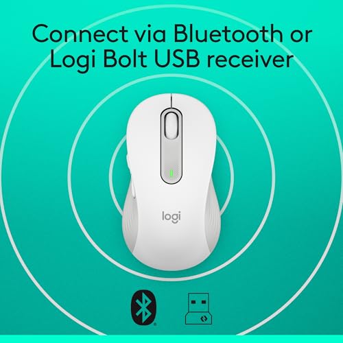 Logitech Signature M650 Wireless Mouse Small to Medium Sized - Off White | 2-year battery, silent clicks, customizable side buttons, compatible with PC, Mac, and Chromebook - color: Off White