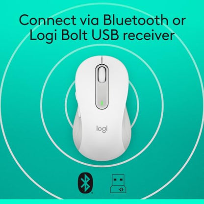 Logitech Signature M650 Wireless Mouse Small to Medium Sized - Off White | 2-year battery, silent clicks, customizable side buttons, compatible with PC, Mac, and Chromebook - color: Off White