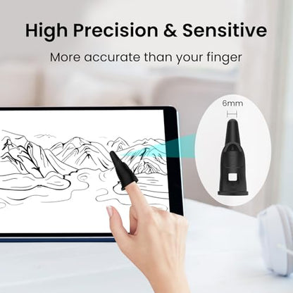 Capacitive Finger Stylus Pen for Touch Screens | Soft silicone finger tip, High sensitivity and accuracy,Universal fit for iOS & Android phones,tablets