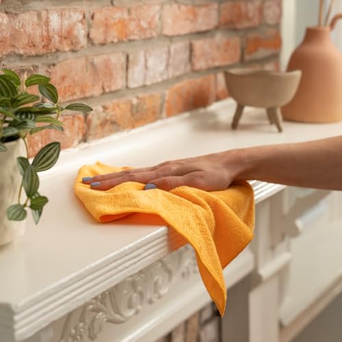 S&T INC. Microfiber Cleaning Cloth, 12 Pack, 11.5" x 11.5" | Bulk Cleaning Cloth for Home and Car, Reusable and Multi-Purpose Cleaning Rags, Machine Washable - size: 12 Pack