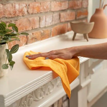 S&T INC. Microfiber Cleaning Cloth, 12 Pack, 11.5" x 11.5" | Bulk Cleaning Cloth for Home and Car, Reusable and Multi-Purpose Cleaning Rags, Machine Washable - size: 12 Pack