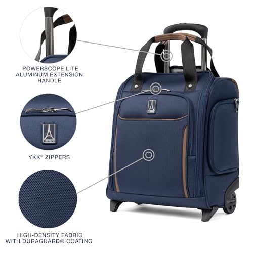 Travelpro Crew Classic Lightweight Softside Luggage, Rolling Underseat Carry on Bag, 14" Laptop or Tablet Sleeve, Men and Women, 17-Inch, Patriot Blue - color: Patriot Blue