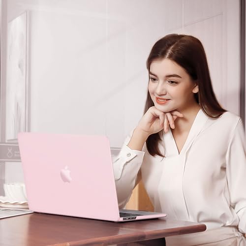 MOSISO Compatible with MacBook Air 13 inch Case M5 M4 M3 M2 2026-2022 | 2 in 1 Kit Anti-Fingerprints Shell for Mac Air 13.6, Ultra Seamlessly Closes Cover, A3449 A3240 A3113 A2681, Baby Pink - color: Baby Pink