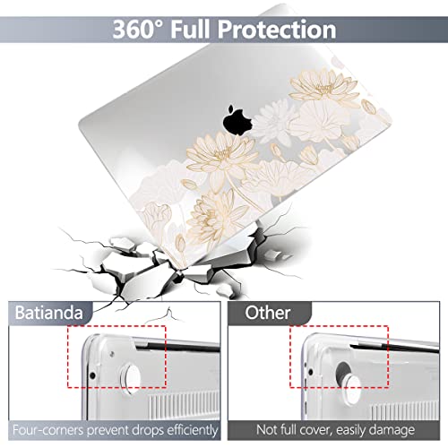 Batianda LumiArt Case for MacBook Pro 13 inch 2020 2022, Wildflower Meadow | Fits Model A2338 M2 M1 A2251 A2289,1.2mm Slim Lightweight Hard Shell Cover, Scratch Resistant,4-in-1 Accessories Bundle - color: Golden lotus
