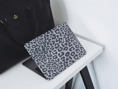 Leopard Case for MacBook Air 13 inch 2026-2022 M5/M4/M3/M2 Logo Cutout | Glitter Cheetah Print PU Leather Hardshell Case & Keyboard Cover for Mac Air 13.6 inch A3449 A3240 A3113 A2681, Black - color: 01 Black Leopard Print