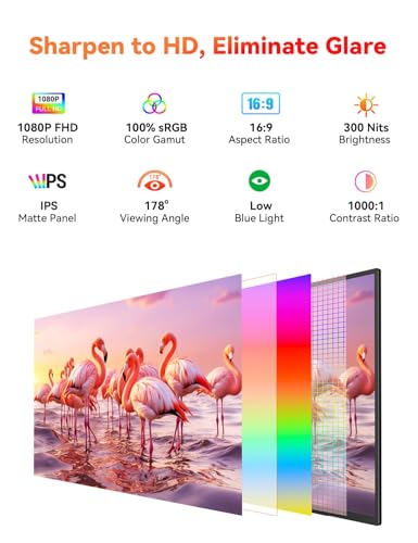 HotYeah 23.8" 100Hz Portable Monitor, 1080P FHD 100% sRGB IPS USB-C HDMI Large External Monitor, Home Gaming 2nd Screen w/180° Adjustable Kickstand for MacBook, Laptop, PC, Phone, Tablet, Switch, PS5